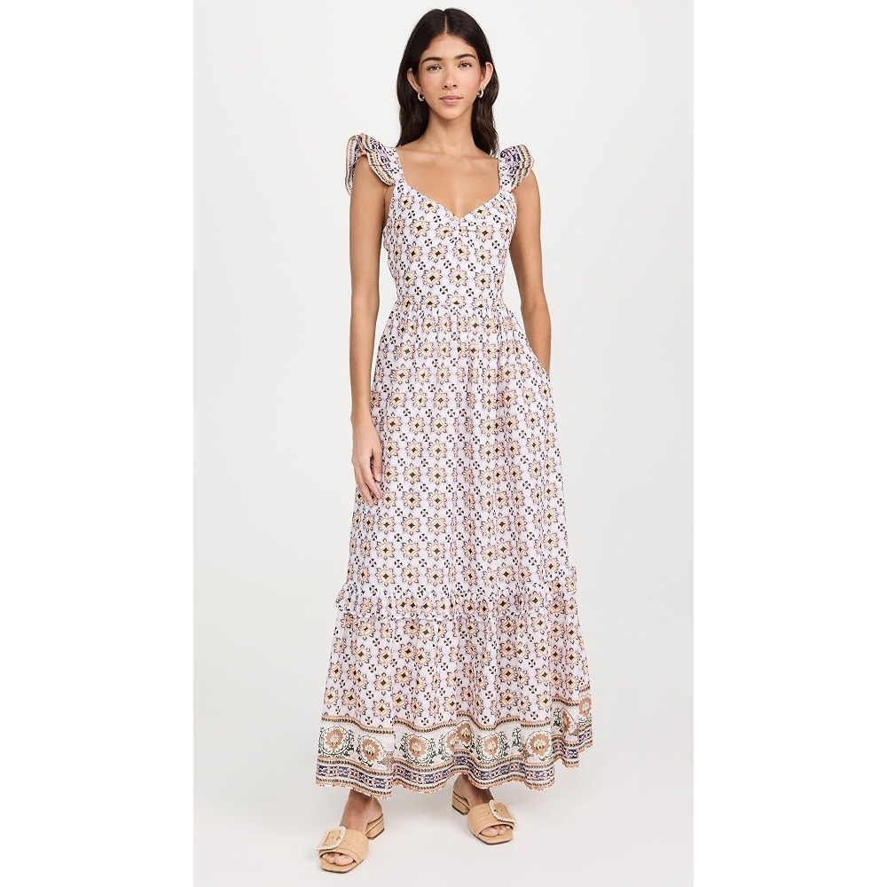 Cleobella Nica Maxi Dress Marrakesh Print V-Neck Women's XS Boho